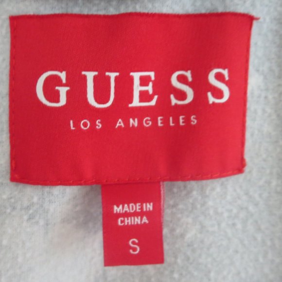 GUESS Black Grey White Rose Print Full Front Zip Track Jacket S Small - Picture 11 of 13